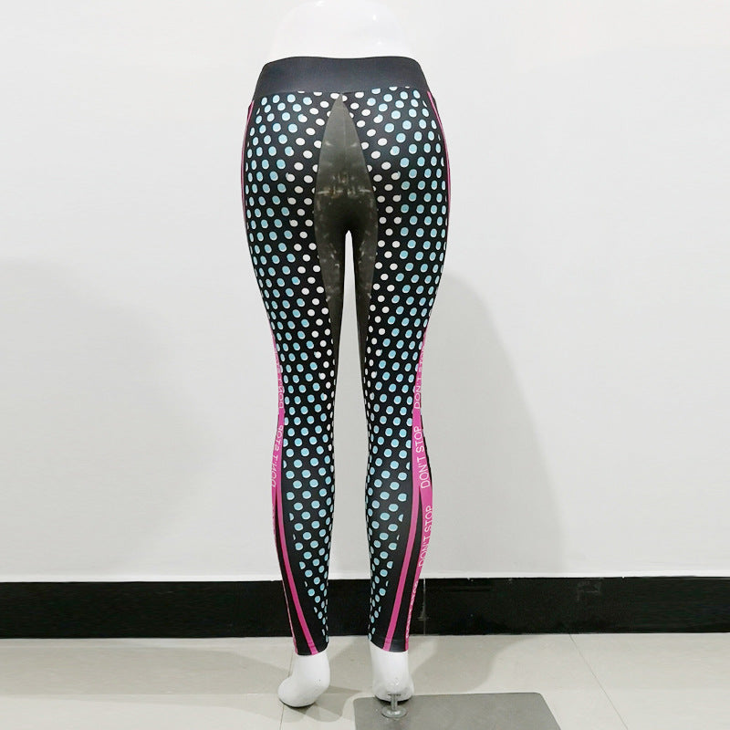 Black Sci-fi Print High Waist Sports Fitness Yoga Pants