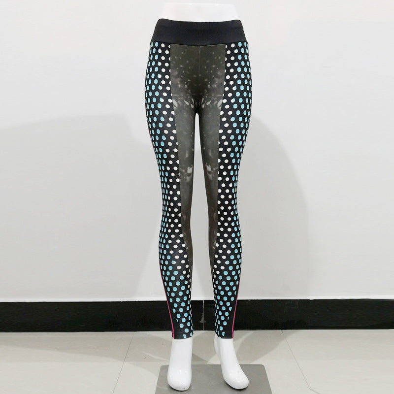 Black Sci-fi Print High Waist Sports Fitness Yoga Pants