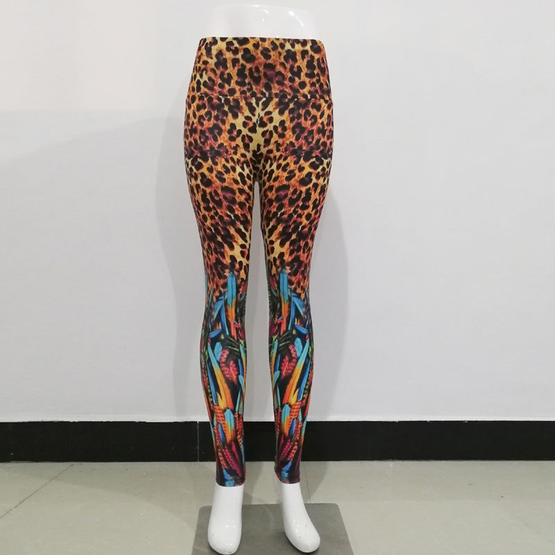 Sunflower Leopard Print Printed High Waist Sports Fitness Yoga Pants