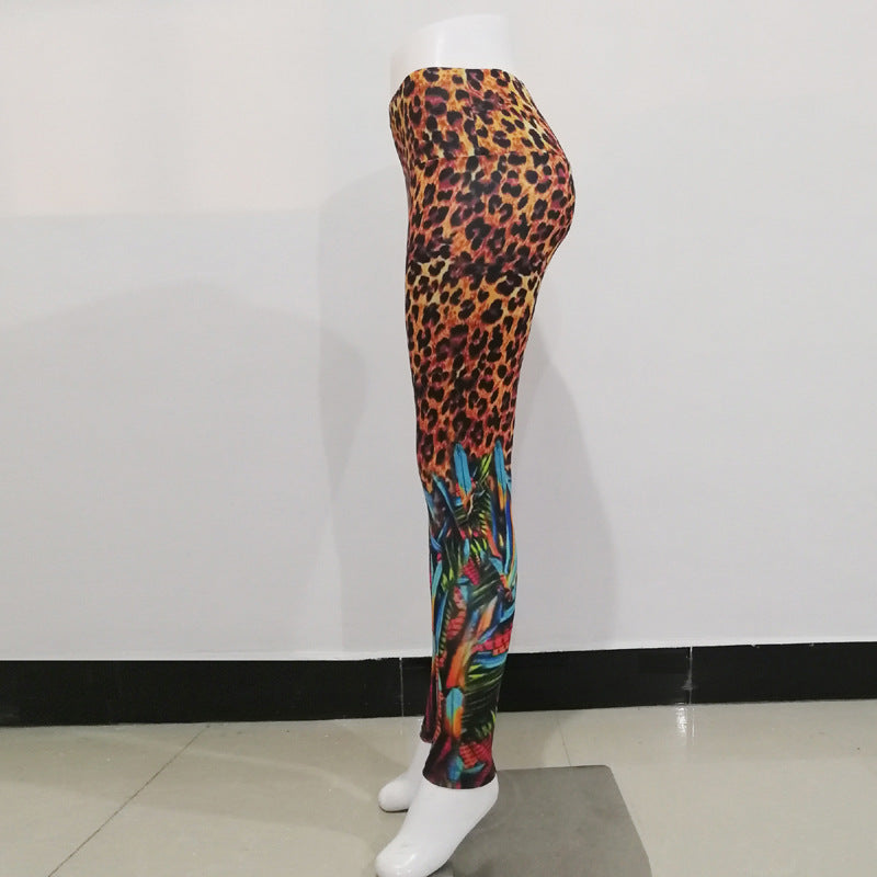 Sunflower Leopard Print Printed High Waist Sports Fitness Yoga Pants