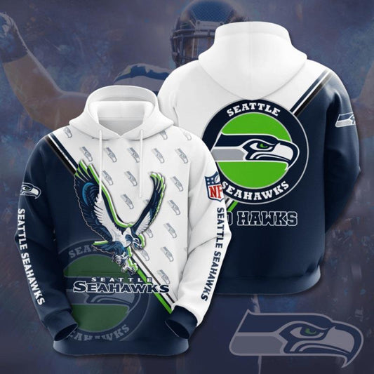 Seattle Seahawks 3D Digital Printing Loose Hooded Sweatshirt