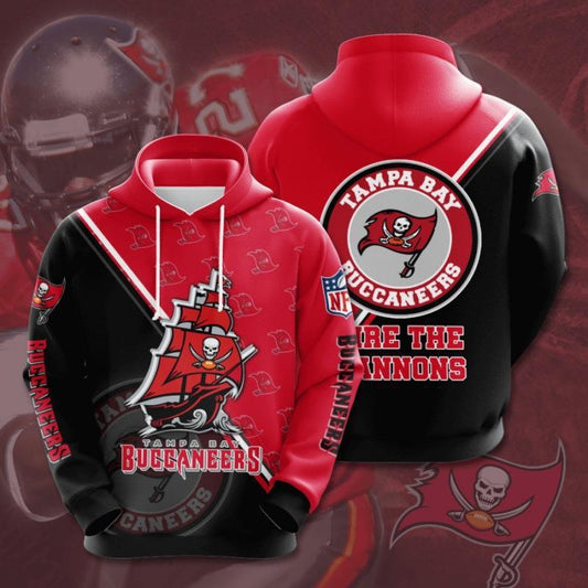 Tampa Bay Buccaneers 3D Digital Printing Loose Hooded Sweatshirt