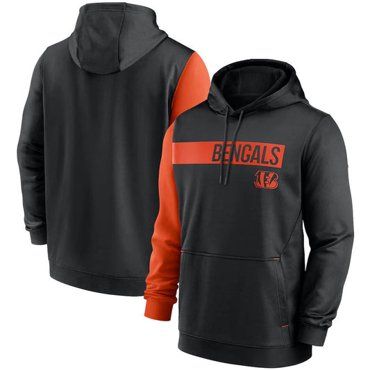 Cincinnati Bengals Colorblock Performance Pullover Hoodie