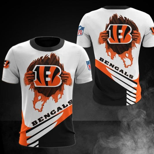 Cincinnati Bengals 3D Digital Printed Short Sleeve T-shirt