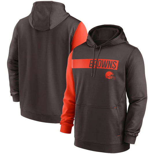 Cleveland Browns Colorblock Performance Pullover Hoodie