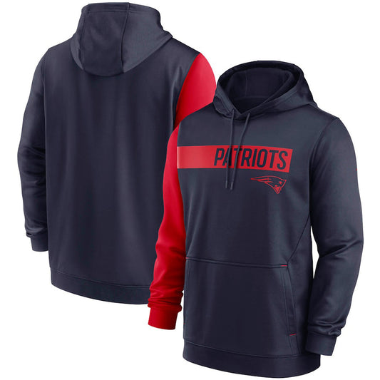 New England Patriots Colorblock Performance Pullover Hoodie