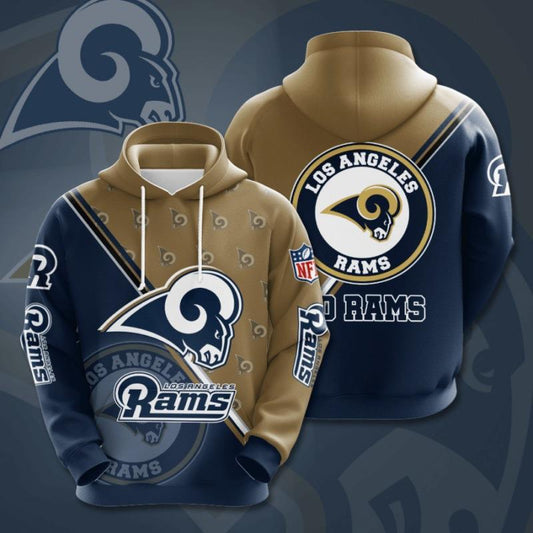 Los Angeles Rams 3D Digital Printing Loose Hooded Sweatshirt