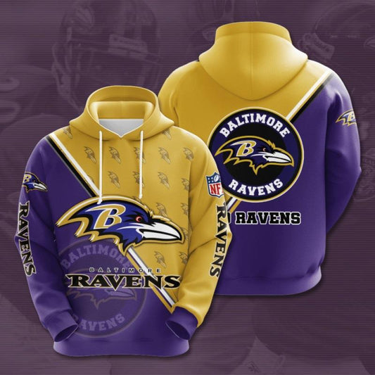 Baltimore Ravens 3D Digital Printing Loose Hooded Sweatshirt