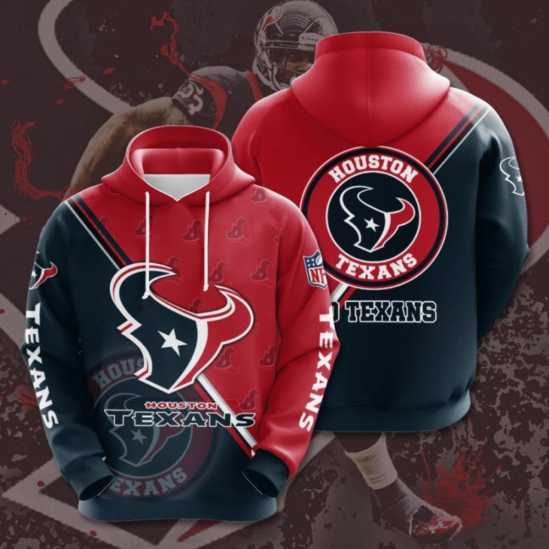 Houston Texans 3D Digital Printing Loose Hooded Sweatshirt