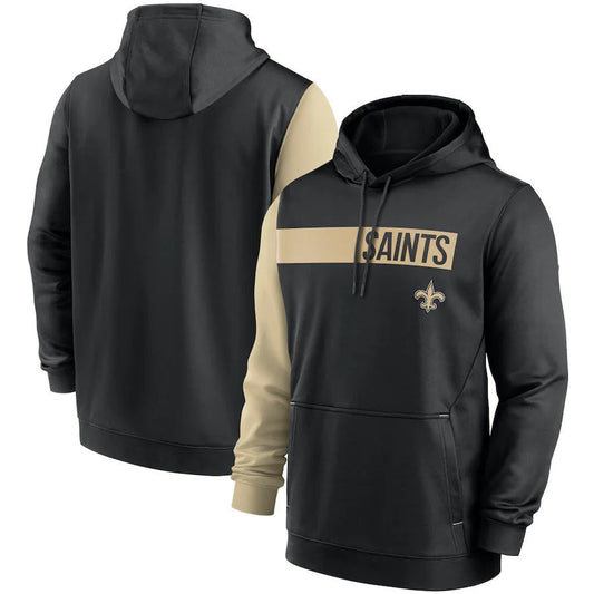 New Orleans Saints Colorblock Performance Pullover Hoodie