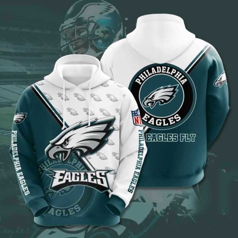 Philadelphia Eagles 3D Digital Printing Loose Hooded Sweatshirt