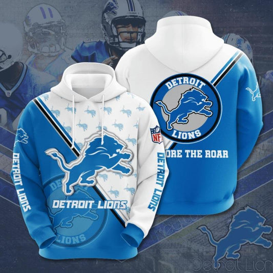 Detroit Lions 3D Digital Printing Loose Hooded Sweatshirt