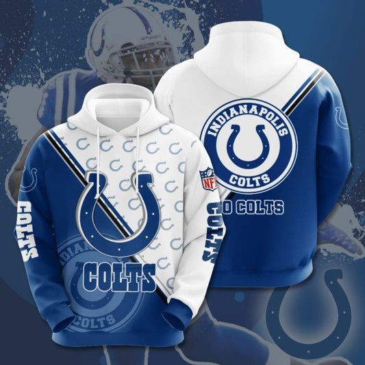 Indianapolis Colts 3D Digital Printing Loose Hooded Sweatshirt