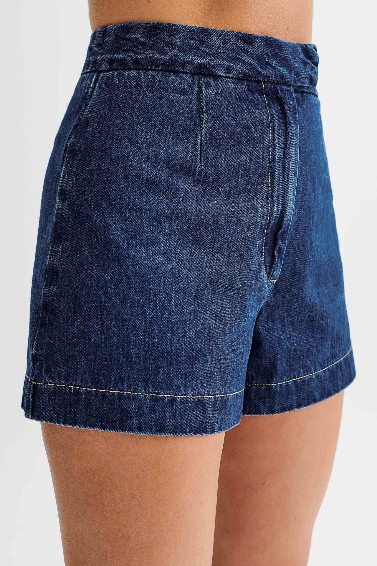 Fashion Casual Sleeveless High Waist Denim Shorts Set