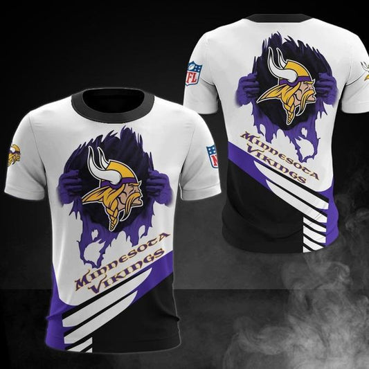 Minnesota Vikings 3D Digital Printed Short Sleeve T-shirt