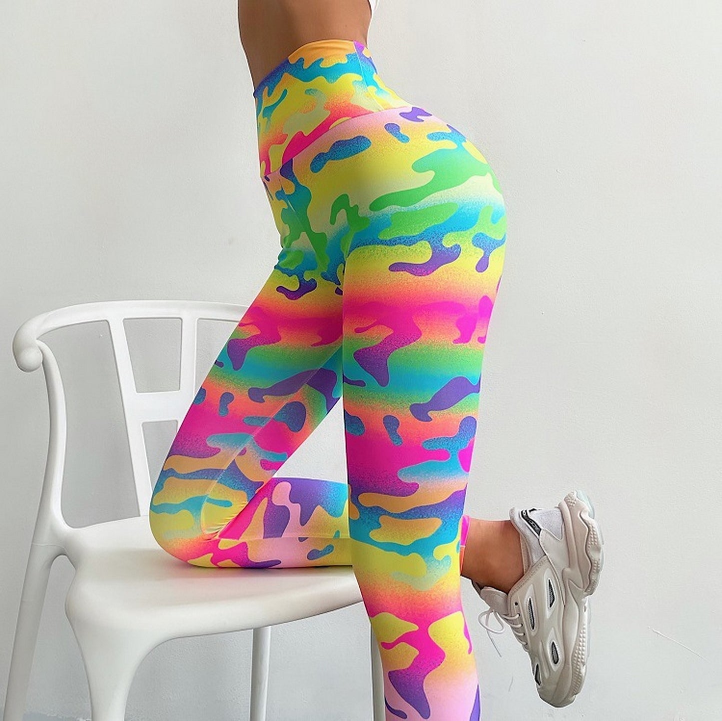 Camouflage Leopard Print High Waist Sports Fitness Yoga Pants