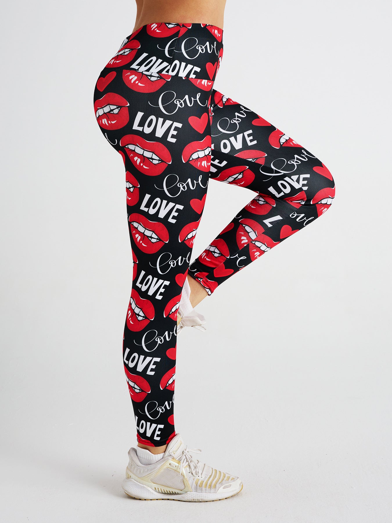 LoveSexy Lip Print High Waist Sports Fitness Yoga Pants