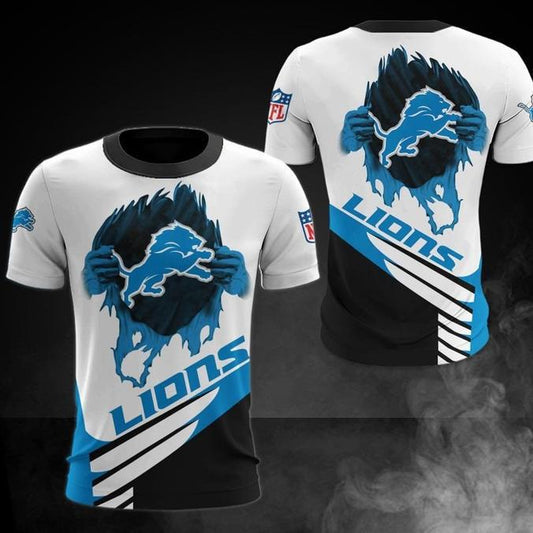 Detroit Lions 3D Digital Printed Short Sleeve T-shirt