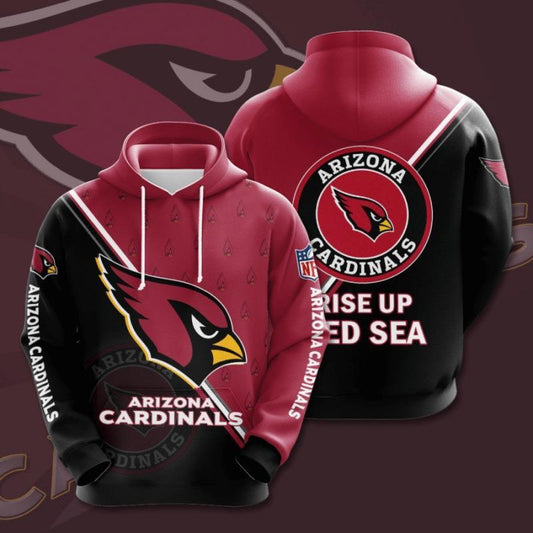 Arizona Cardinals 3D Digital Printing Loose Hooded Sweatshirt