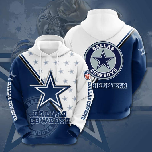 Dallas Cowboys 3D Digital Printing Loose Hooded Sweatshirt