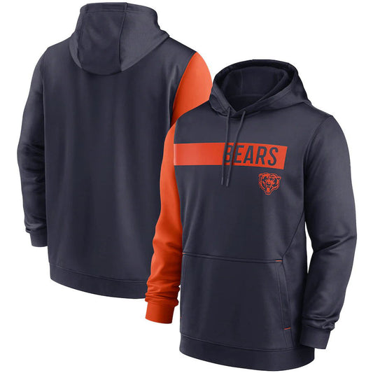 Chicago Bears Colorblock Performance Pullover Hoodie