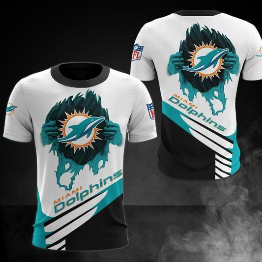 Miami Dolphins 3D Digital Printed Short Sleeve T-shirt