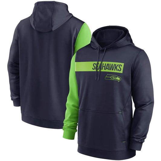 Seattle Seahawks Colorblock Performance Pullover Hoodie