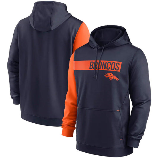 Denver Broncos Colorblock Performance Pullover Hoodie