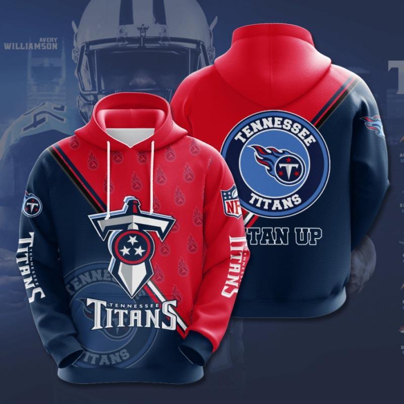 Tennessee Titans 3D Digital Printing Loose Hooded Sweatshirt