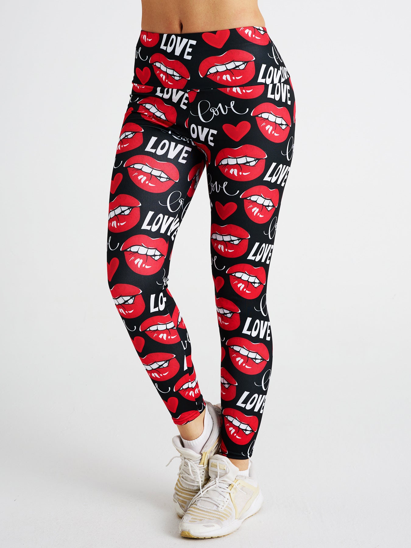 LoveSexy Lip Print High Waist Sports Fitness Yoga Pants