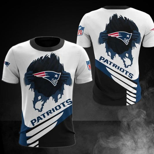 New England Patriots 3D Digital Printed Short Sleeve T-shirt