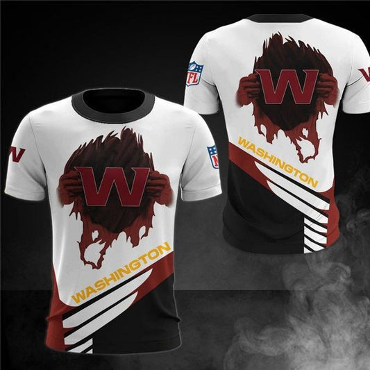 Washington Commanders 3D Digital Printed Short Sleeve T-shirt