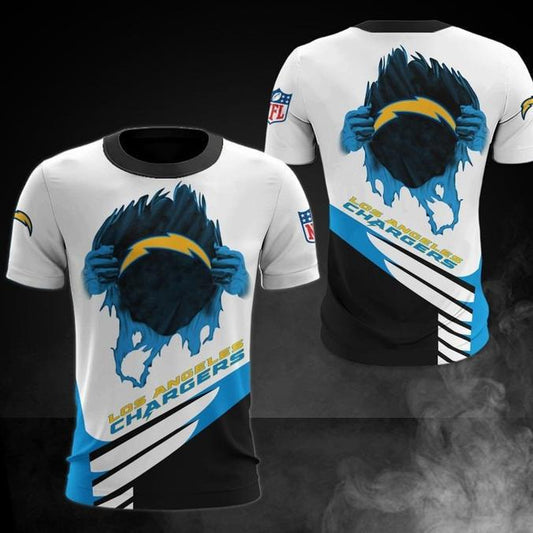 Los Angeles Chargers 3D Digital Printed Short Sleeve T-shirt