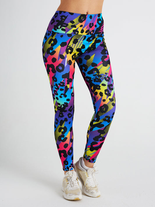 Colorful Leopard Print High Waist Sports Fitness Yoga Pants