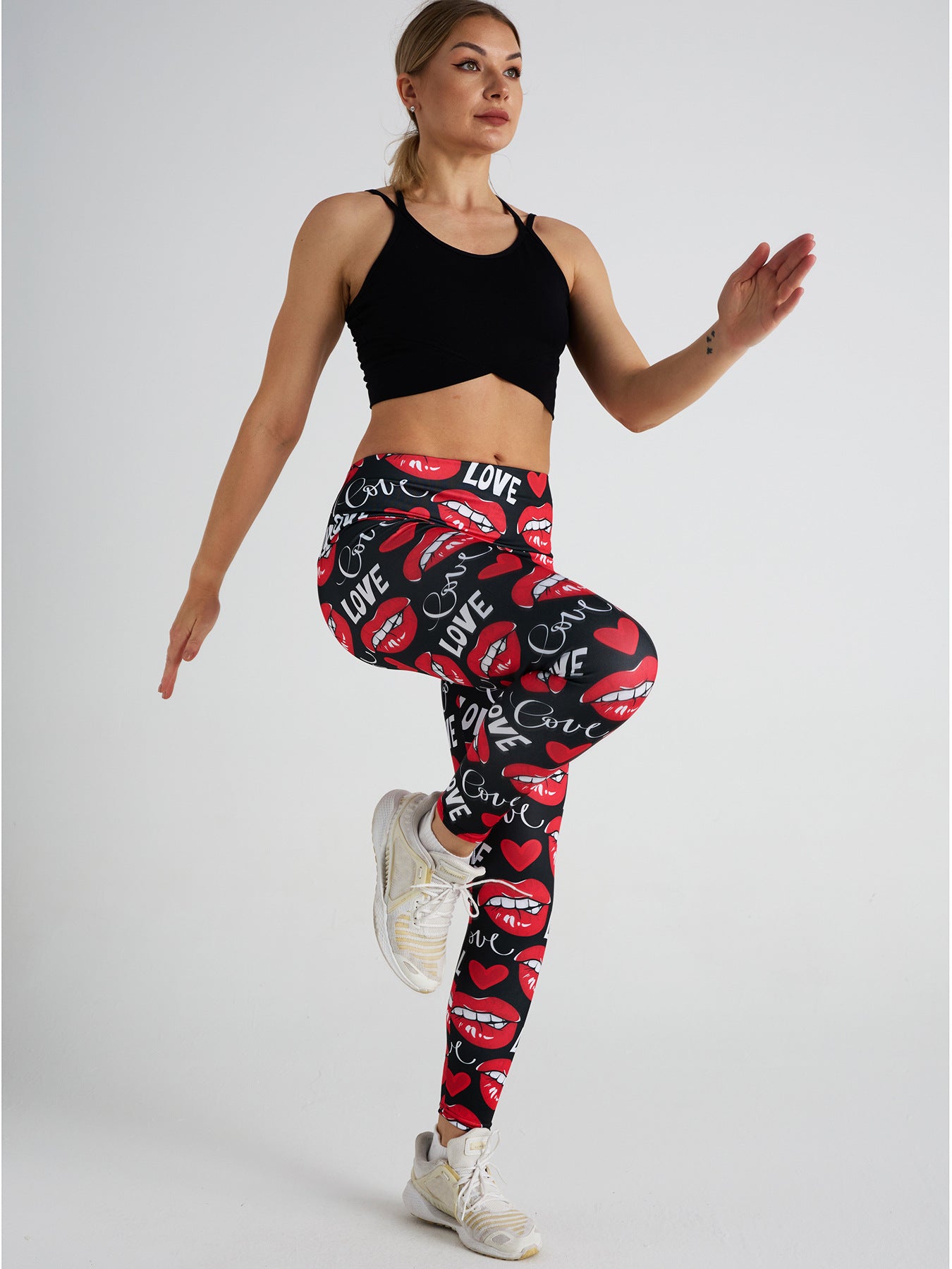 LoveSexy Lip Print High Waist Sports Fitness Yoga Pants